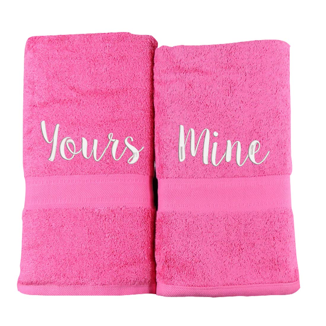 aztex Personalised Wedding Anniversary Bath Towel Set of 2, Second, Pink
