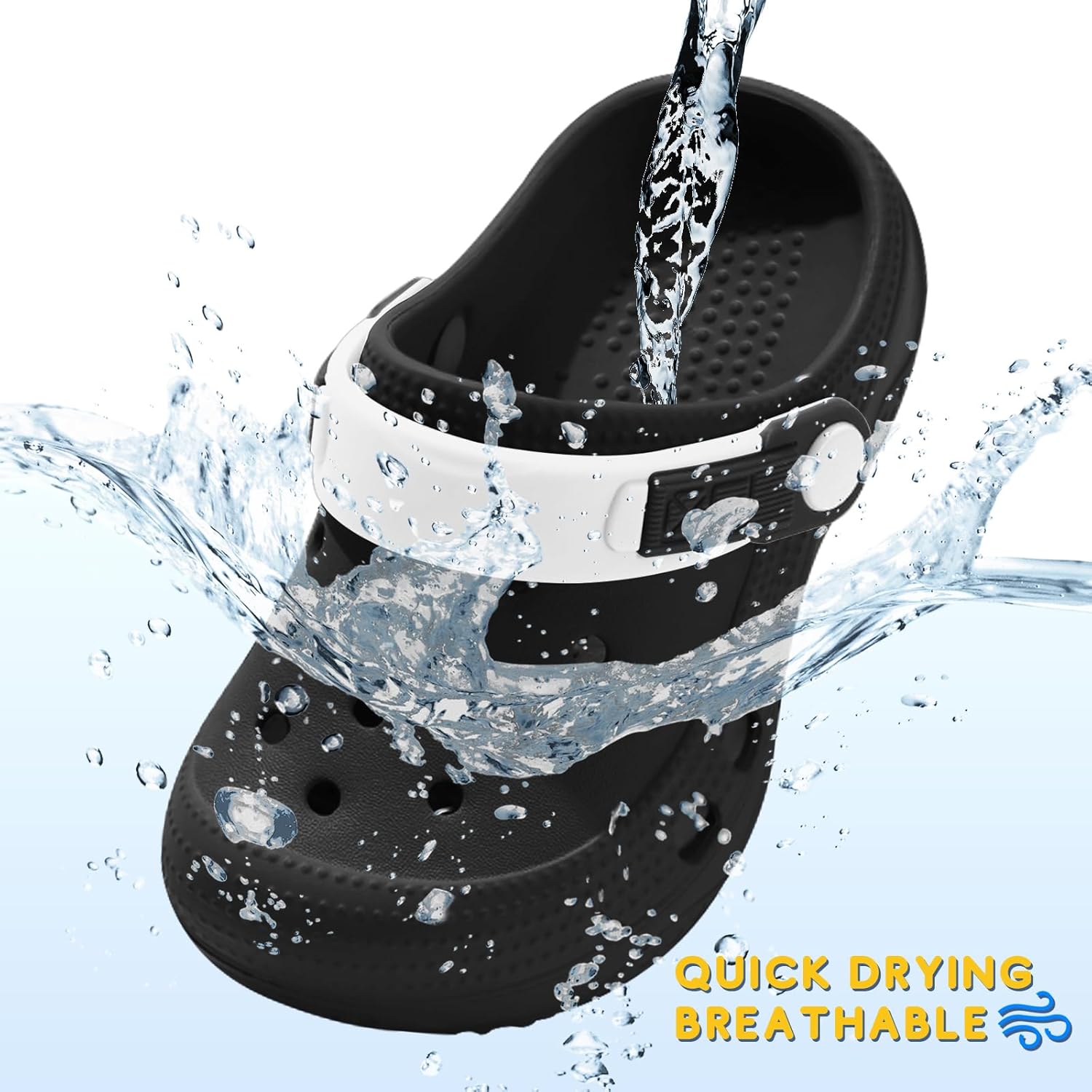 Kids Toddler Clogs Boys Girls Slip on Slides Sandals Children Summer Beach Pool Outdoor Water Shoes Shower Slippers 8-9 Toddler Black image 8 of 8 B0DQ8VG9R9