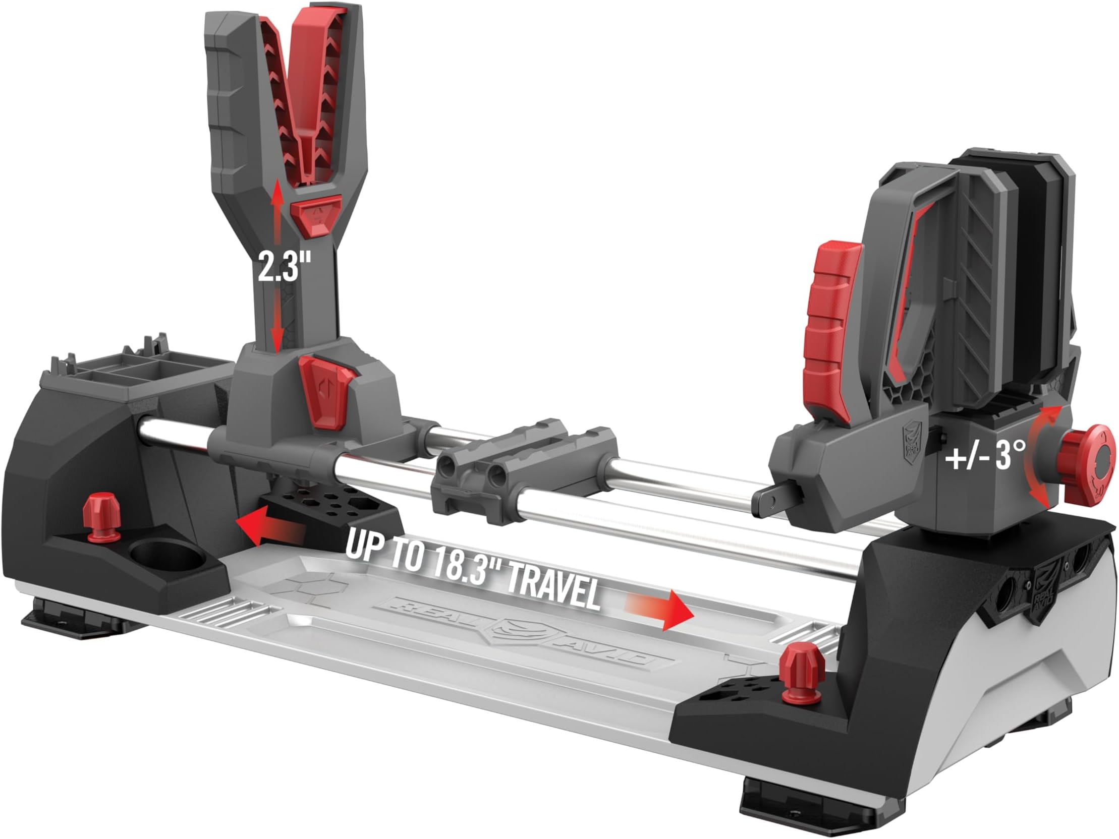 Master Gun Workstation Up to 18.3" of Travel One-Hand Quick Adjustable Clamping, Non-Marring Form-Fitting Yokes Vise Ideal for Gun Cleaning & Maintenance w/Leveling Knob for Scope Mount