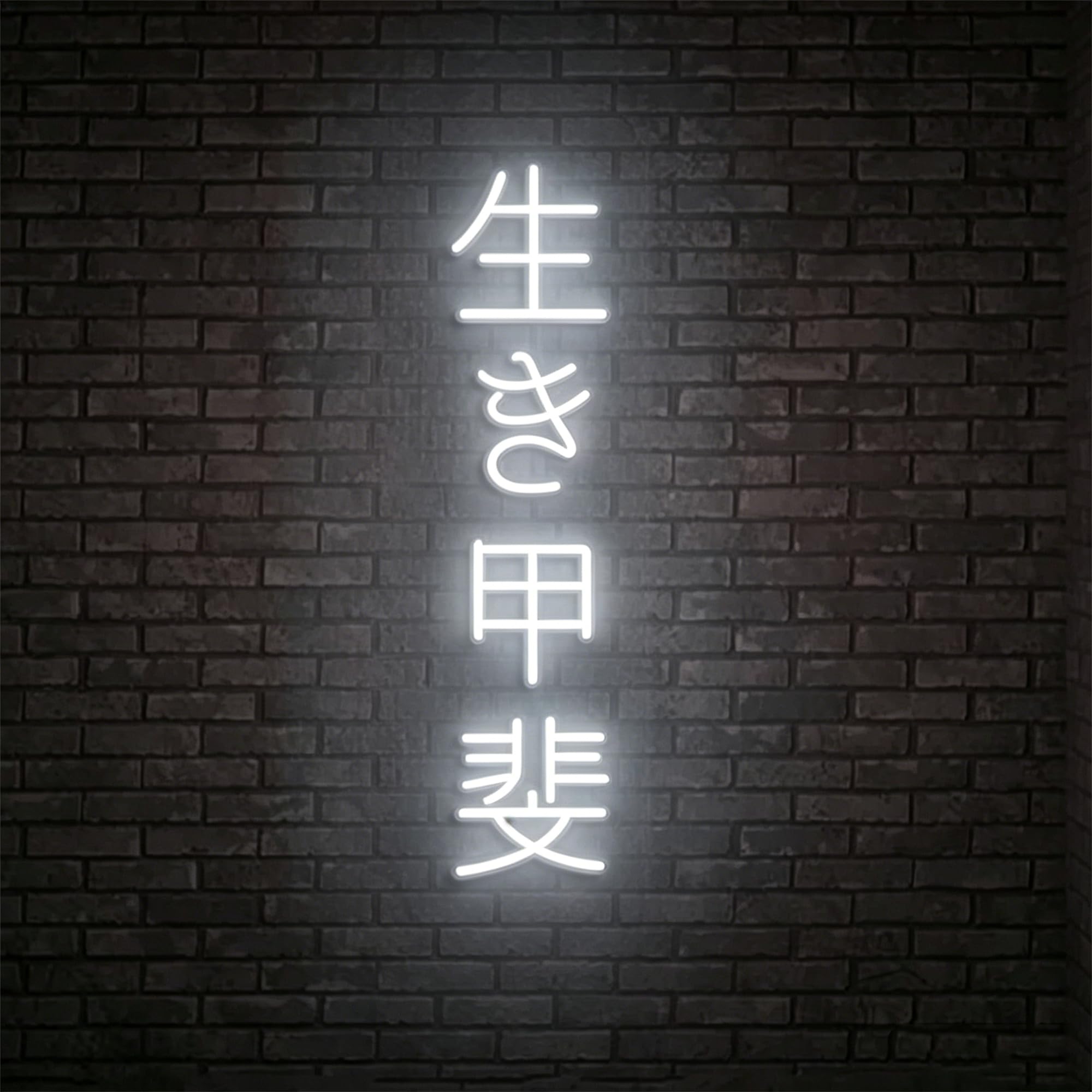 Japanese 生き甲斐 Neon Signs for Wall Decor Dimmable Custome Neon Sign Ikigai Light Up Sign for Bedroom Living Room Office Bar Man Cave,16.5x11Inch,USB Powered