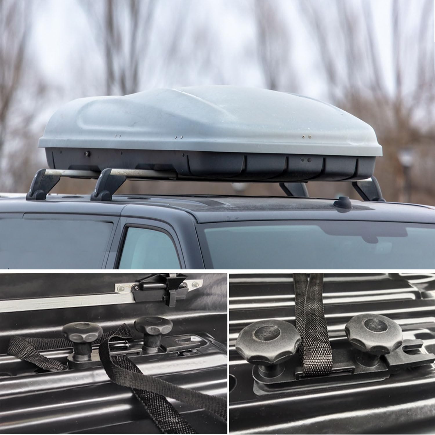Kit Montaggio Box Tetto Universale - 4 Supporti A U Con Dadi E Cinghie, Per Auto E Furgoni - Foto 4
