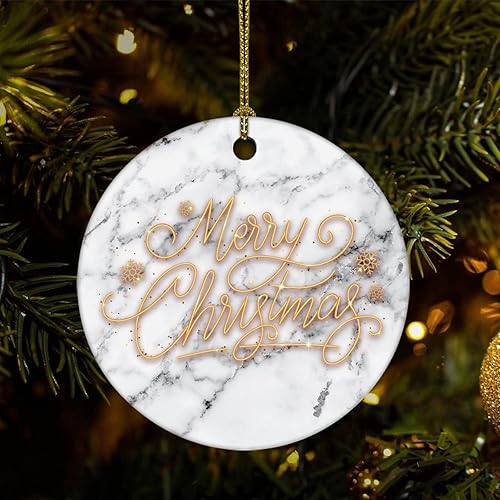 Two-Side Printed Merry Christmas Marble Ceramic Christmas Ornament Novelty for Family Friends Kids Natural Marble Christmas Keepsake Pendants Two-Side Printed Merry Christmas Marble Ceramic Christmas Ornament Novelty for Family Friends Kids Natural Marble Christmas Keepsake Pendants