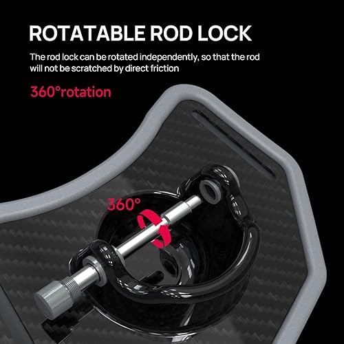 Miniatura 19 de Cinturón de pesca Cinturón de lucha ajustable de aluminio/fibra de carbono/cinturón de lucha de plástico Cinturón de pesca de pie Negro