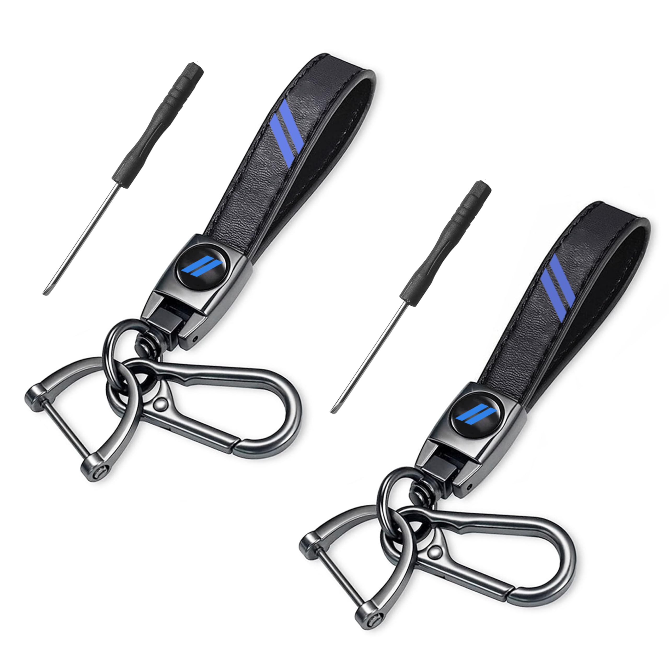 YOSRTER 2PCs Leather Keychain for Dodge Challenger Charger Durango Journey key Ring Key Fob Holder for Dodge Accessories