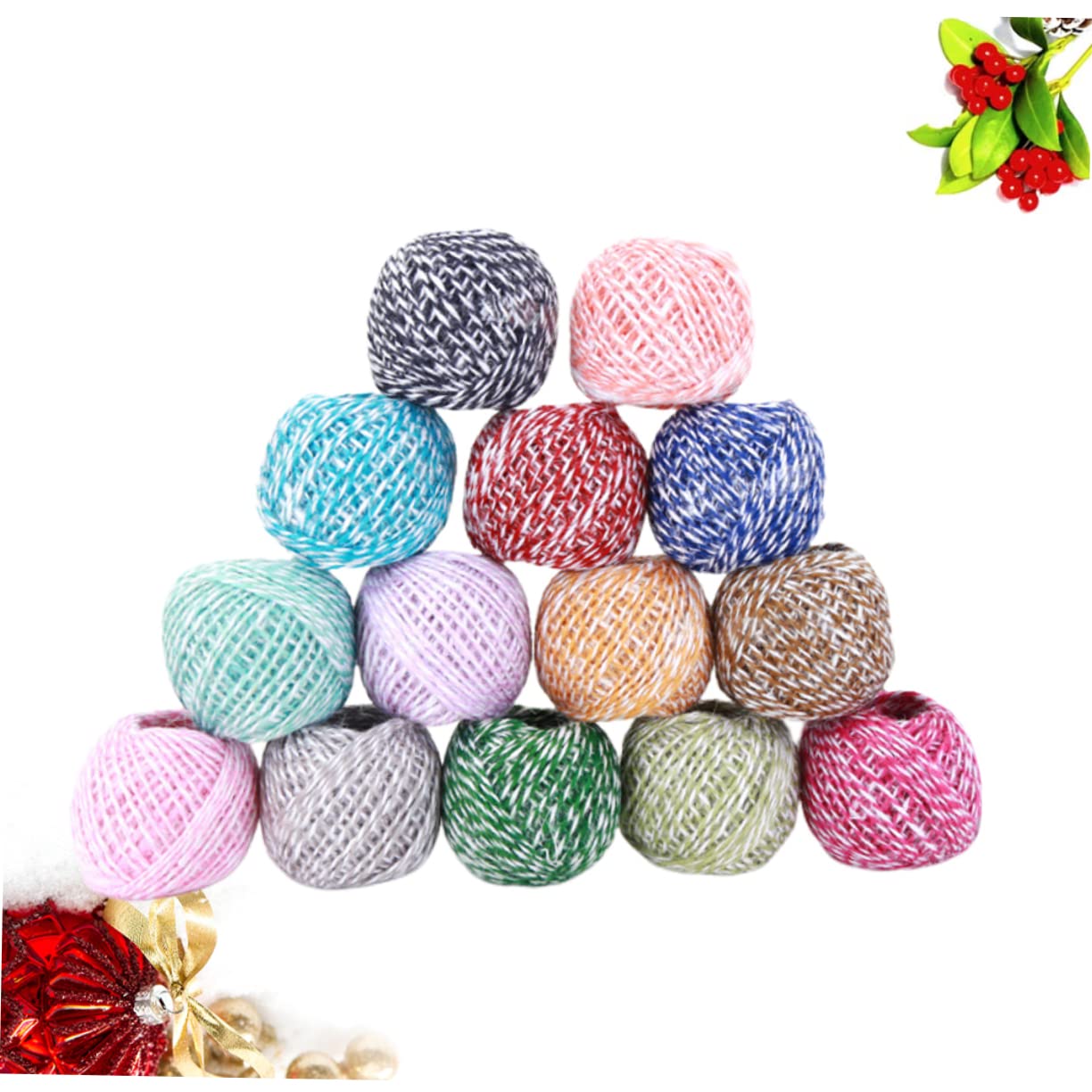 EXCEART Lot de 14 Ficelles Couleur en Jute, Corde de Jute Tressée, Plus Épaisse et Résistante, Pratique pour Jardinage et Emballage Présent, sans Abîmer Les Objets Couleur Aléatoire