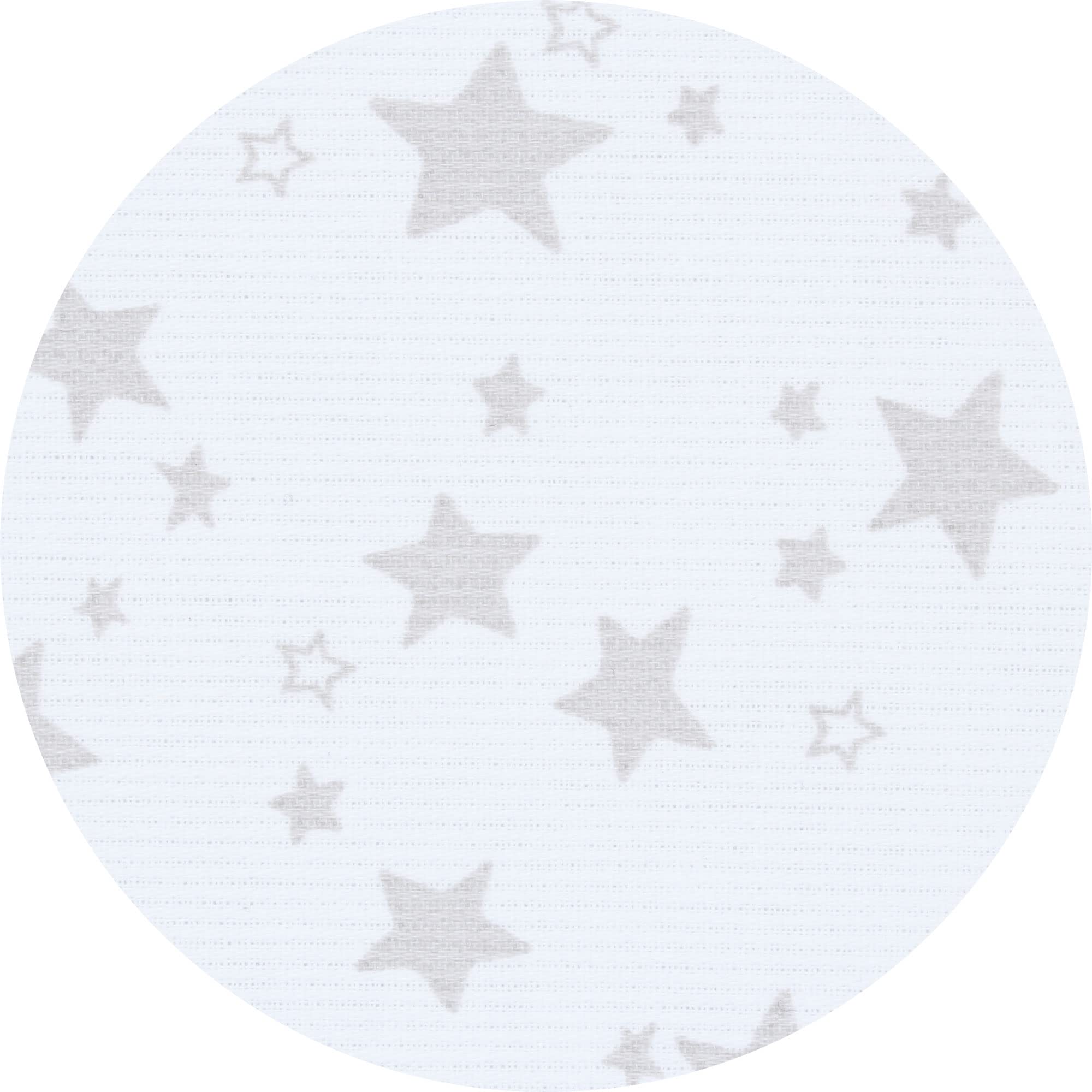 babybay Zanzariera e cielo piqué con nastro adatto per tutti i modelli fino a 96 cm di lunghezza, bianco stelle grigio perla