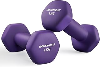 SONGMICS Set di 2 manubri esagonali con rivestimento in neoprene per allenamento di forza, fitness, allenamento a casa