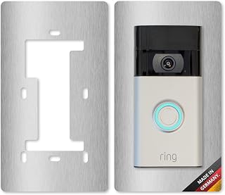 iSecur Blende passend für Ring Akku-Videotürklingel aus Edelstahl I Video-Doorbell 2. Gen 3 Plus 4 (2024) I Klingelschild I 90 x 160 mm I Türstation Platte für Klingel I az167