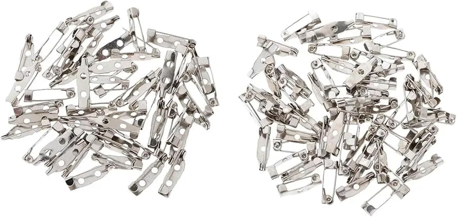 Jewelry Making Pin Backs 1000pcs Brooch Pin BackLocking Pins Backs Safety Clasp Brooch Findings Supplies Safety Base Jewelry Findings for Crafts Badge(5x20mm)