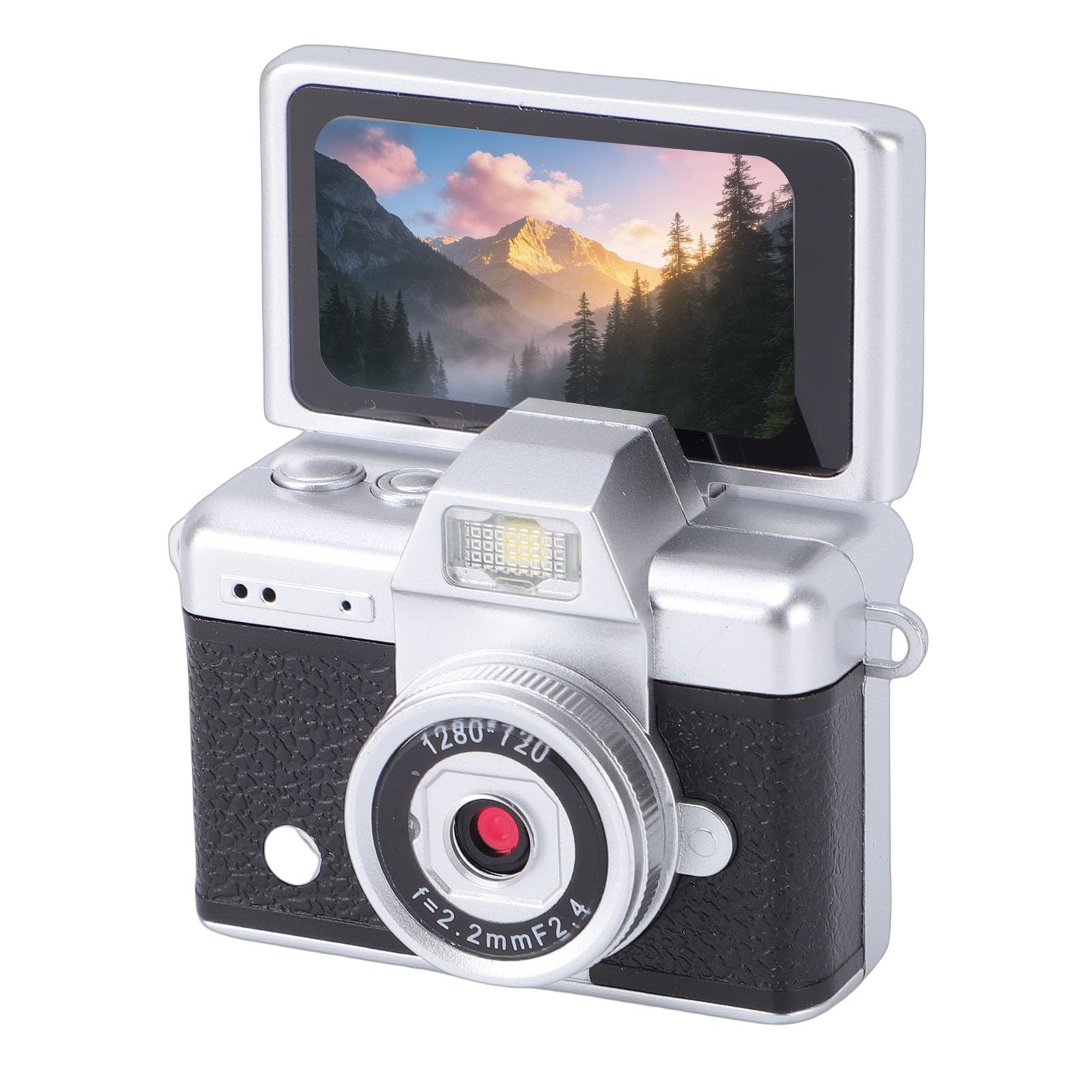 Tangxi Mini Keychain Camera with 180 Flip Selfie Screen, 2MP 1080P HD Video Tiny Retro Digital Camera with Fill Light, Support Memory Card-picture-23