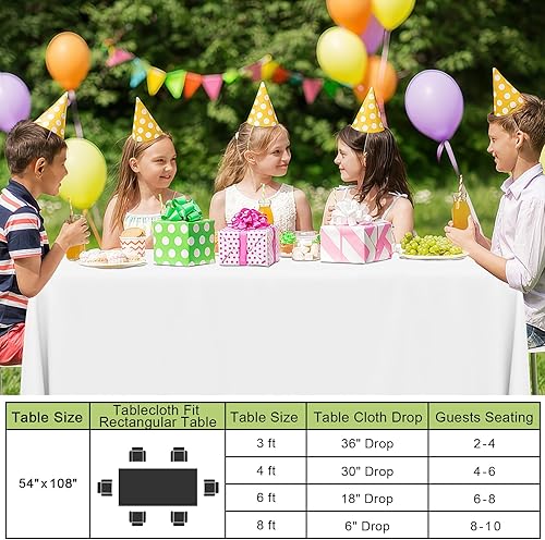 Miniatura 6 de Smiry Mantel desechable  Paquete de 12 manteles rectangulares impermeables de 54 x 108 pulgadas para fiestas, mantel decorativo de plástico, a
