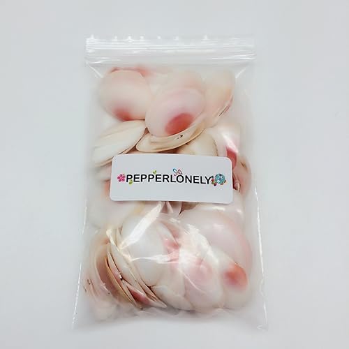 Miniatura 3 de PEPPERLONELY Conchas marinas de almeja rosa, 4 oz aprox. 70 carcasas de PC, 1 pulgada  1-78 pulgadas