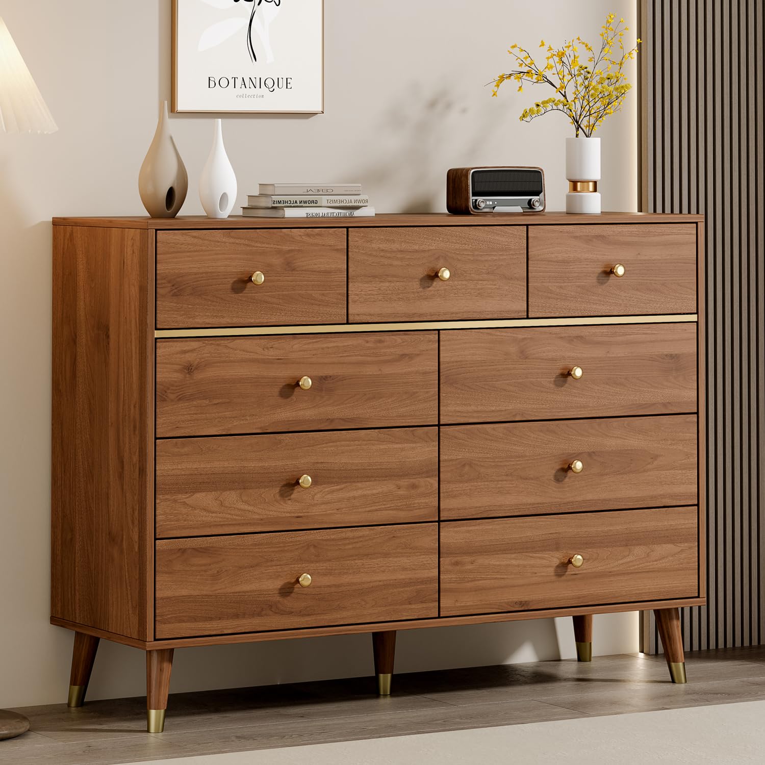 Amazon.com: Chrangmay 9 Drawers Dresser for Bedroom,35.4" Tall Wood ...