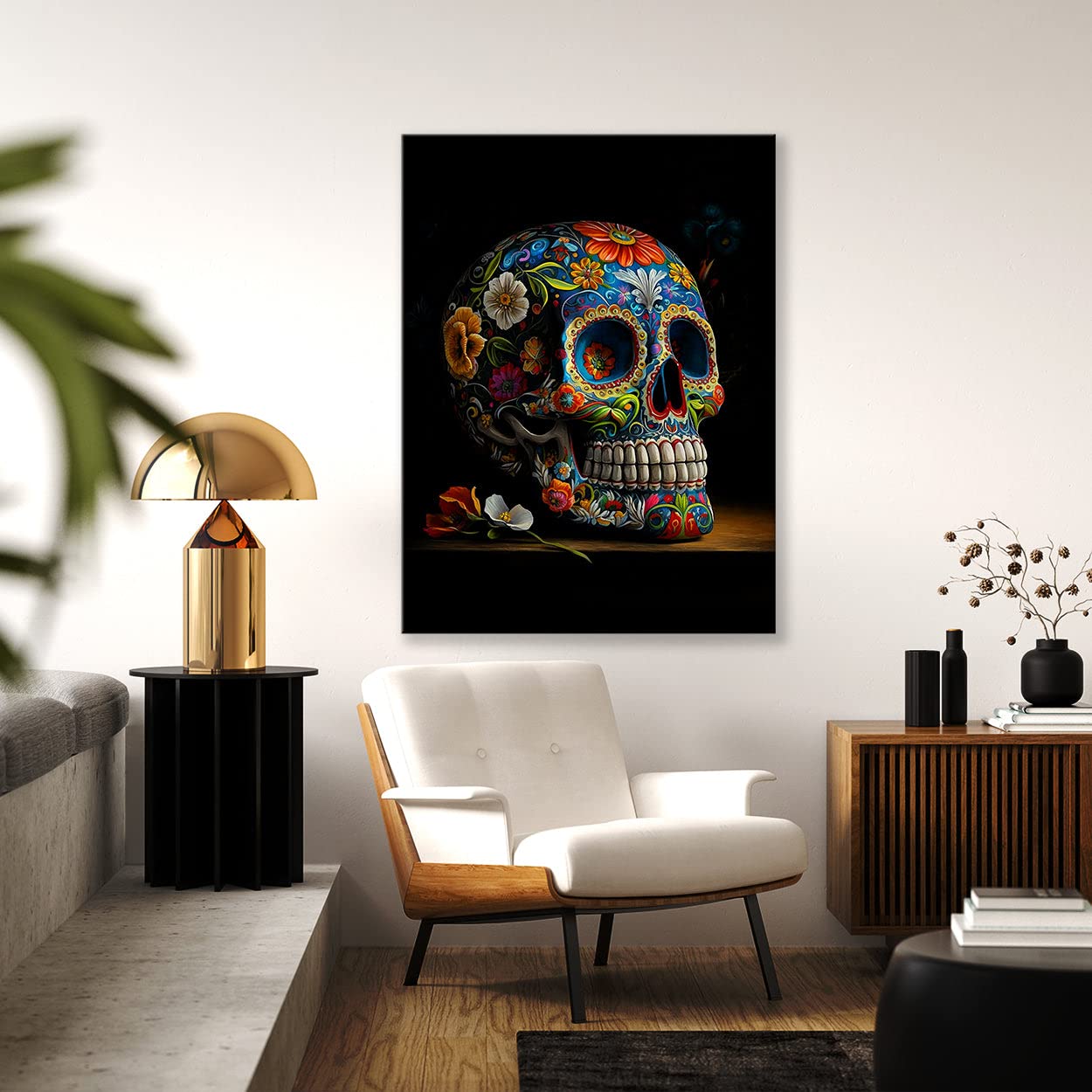 Amazon.co.jp: Sense Canvas Skull カラフル メキシカン シュガー