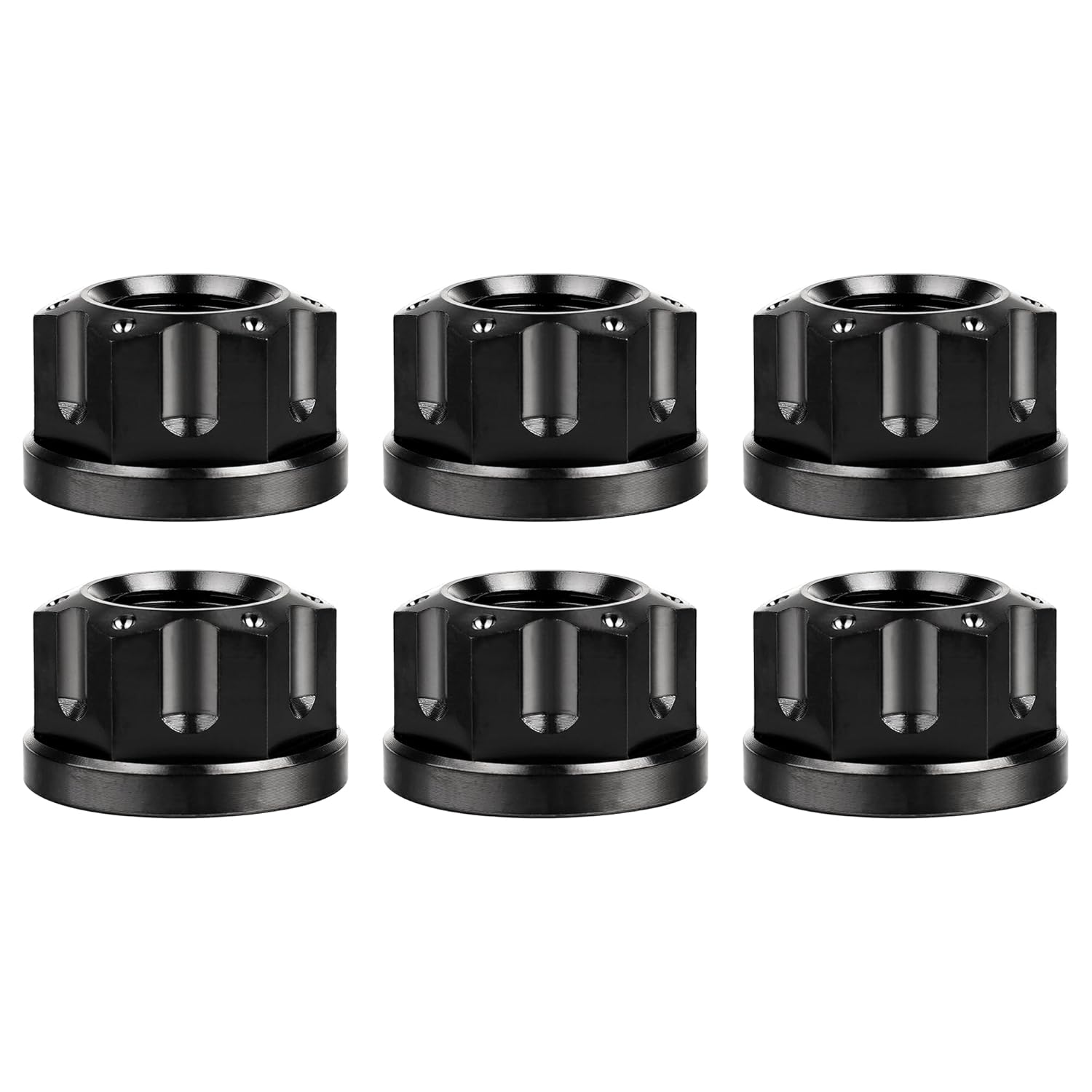 Titanium M6 M8 M10 M12 M14 M16 Flange Bolt Nut Bicycle Motorcycle Rear Axle Car Modification Accessories Pack of 6 (M14 Pitch 1.5mm, Black)