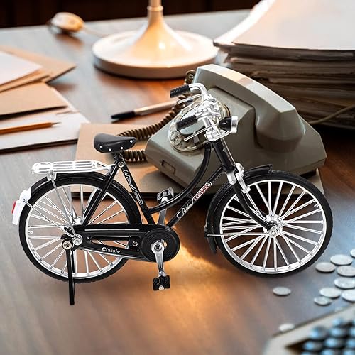 Miniatura 6 de VOSAREA Adornos de bicicleta, arte de pared decorativo de metal real, arte de pared para dormitorio, soporte de telón de fondo de metal, arte de
