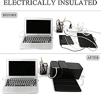 Vista 4 de [Set of 3] 3 Cable Management Boxes + 3 Wire Ties, Large Cord Box Organizers to Hold and Hide Power Strip Charger Adapter Power Cord Charging