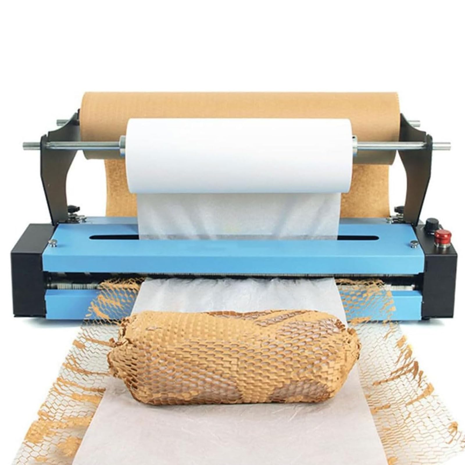 FHRKA Electric Honeycomb Paper Stretching Machine,50W Honeycomb Packing Paper Roll Dispenser, 0-25m/min Speed & Adjustable Stretch ()