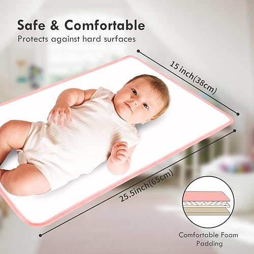 Miniatura 3 de Cambiador de pañales portátil para bebé, cambiador compacto impermeable con correa para la muñeca, cambiador de viaje lavable para bolsa de pañales