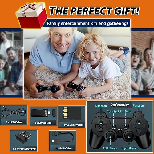 Miniatura 7 de Consola de juegos portátil retro inalámbrica, consola de juegos incorporada más de 20000 videojuegos Plug-and-Play, equipada con 18 simuladores,