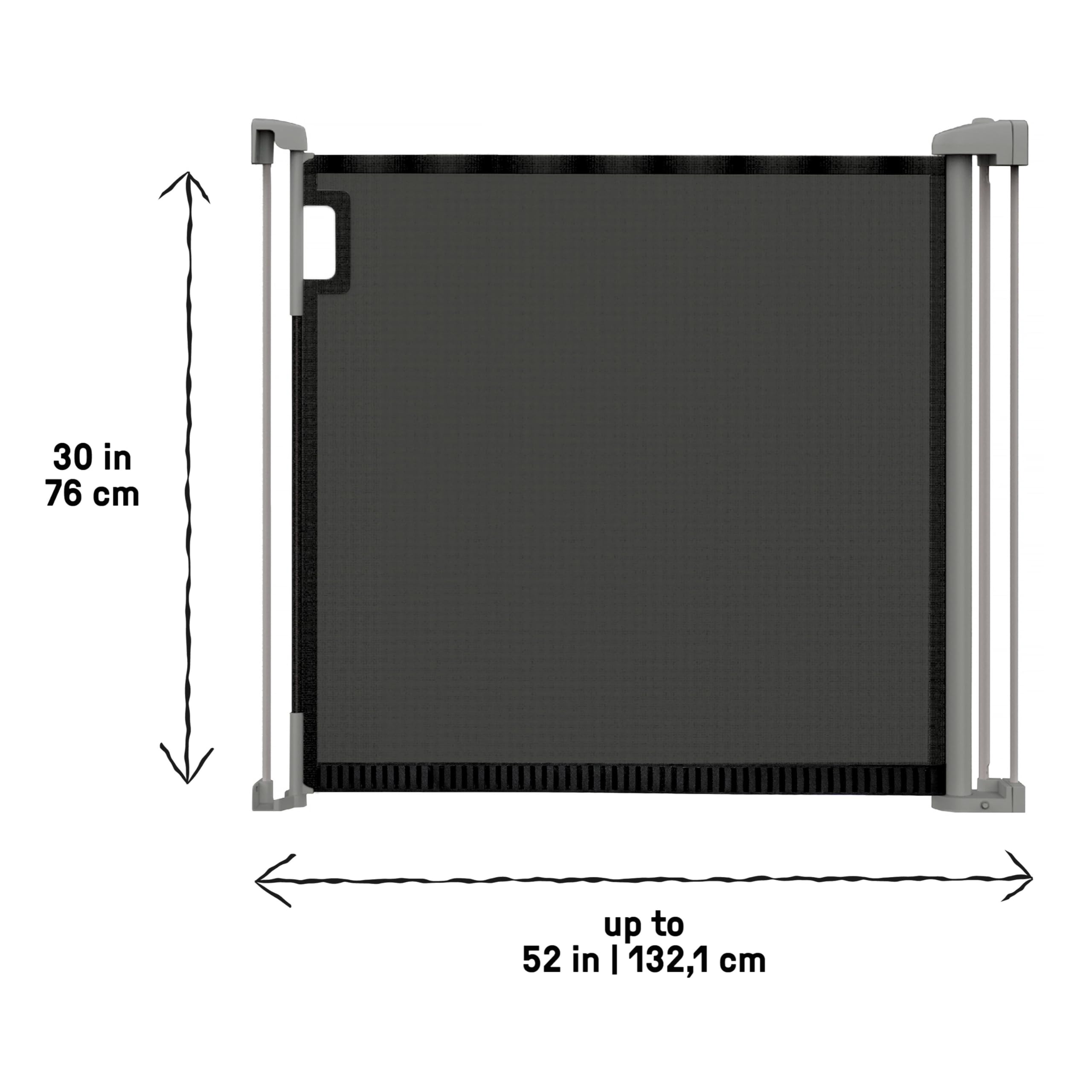 Ingenuity Thruway Serie 52W - Puerta retráctil para bebé con Malla Plegable, Puerta de Escalera para bebés y Perros, se Adapta a Aberturas de hasta 52 Pulgadas de Ancho, 30 Pulgadas de Alto, Puerta