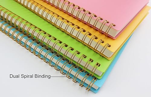Miniatura 4 de Cuaderno en espiral, cuaderno de tapa dura de plástico de 5.5 x 8.5 pulgadas con 4 colores, 80 hojas160 páginas por diario para trabajo, estudio y