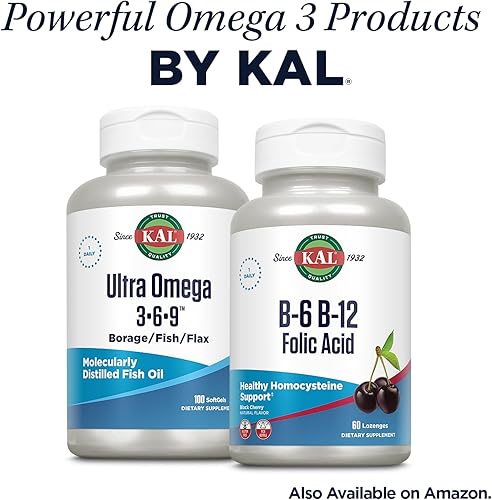 Miniatura 6 de Kal 3.9 G Omega 3 1200800 Liquid Citrus, 4 onzas líquidas