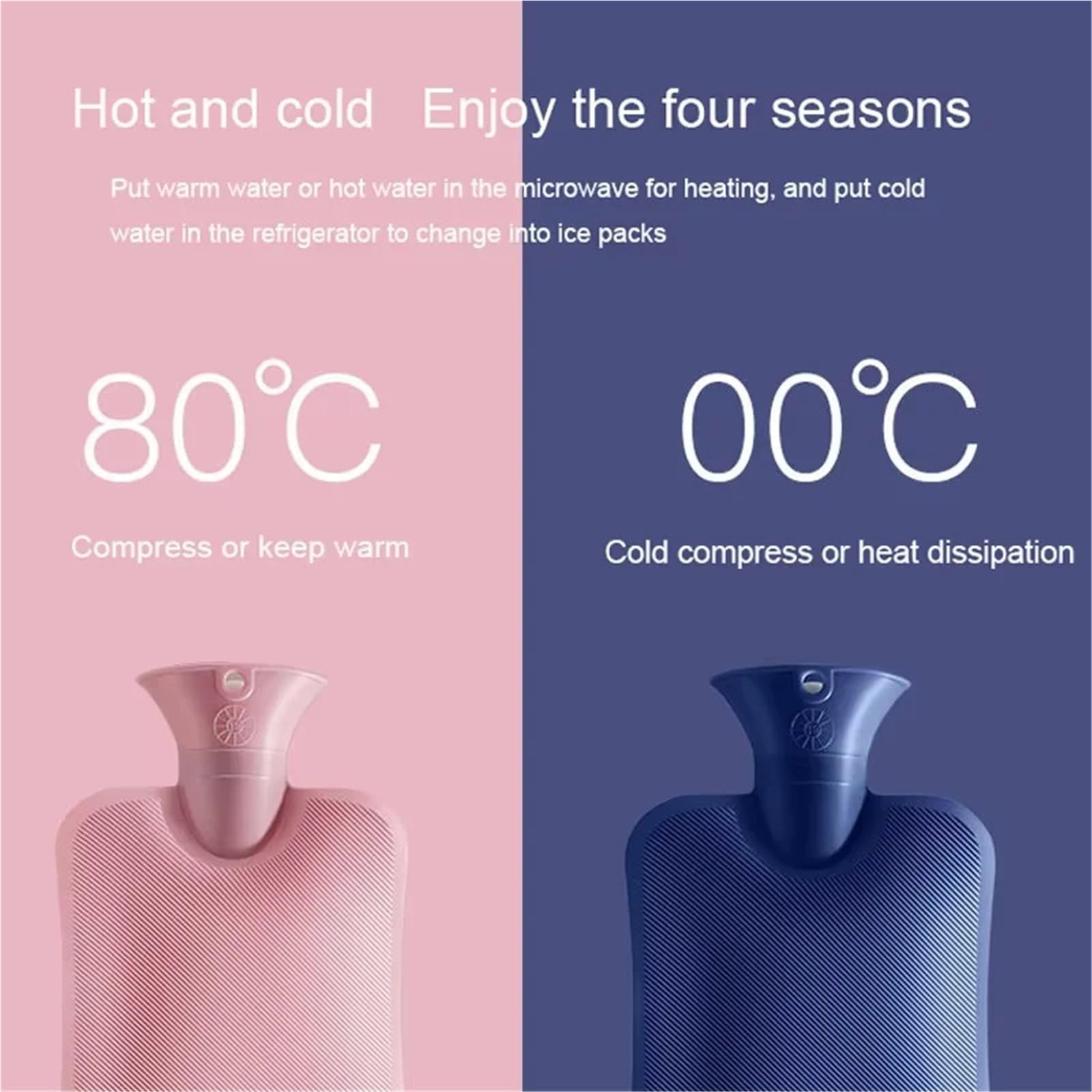 Termofor, 2 szt. Torba na gorącą wodę do napełniania wodą dla kobiet z ciepłym brzuchem(Roze,1000ml)