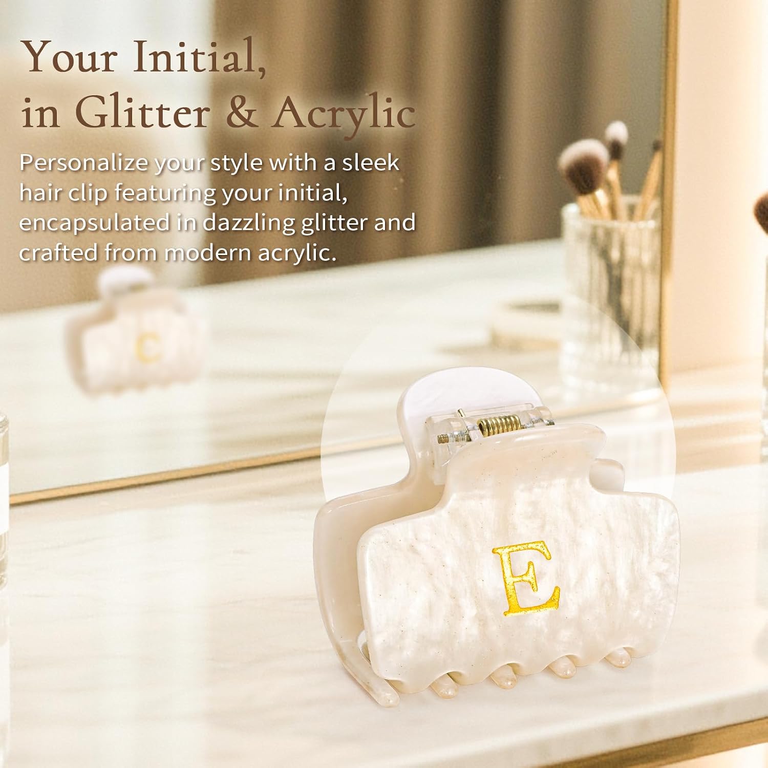 Gifts for Women Teen Girls,Small Initial Hair Clips - Gold,W image 3