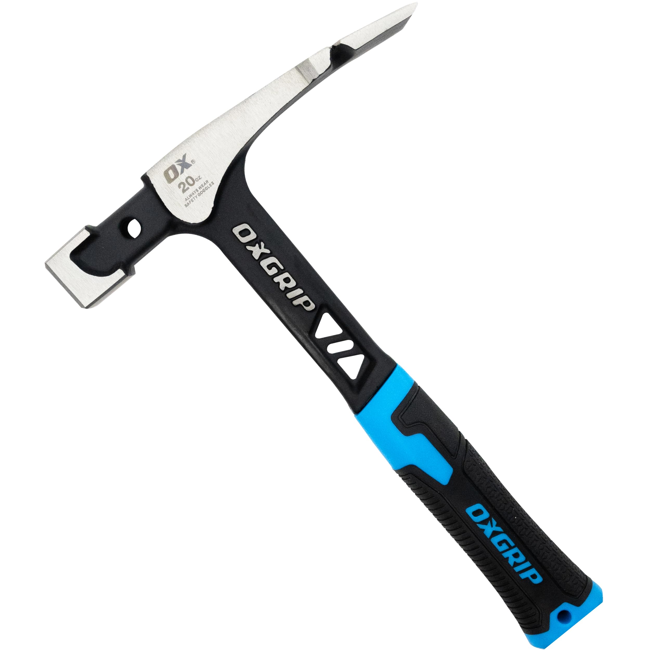 OX Pro Ultrastrike - Martello da muratore Ultrastrike robusto, manico a ponte antivibrazioni, massima durata con manico in acciaio monopezzo, impugnatura ergonomica antiscivolo e caratteristiche di
