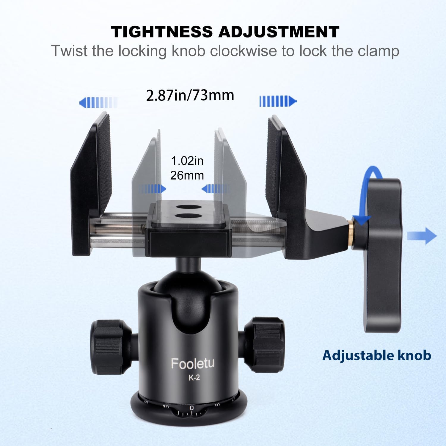 Shooting Saddle for Hunting Tripod, 360° Rotation Ball Head Rifle Saddle Mount, Aluminum Shooting Stick Gun Rifle Rest Clamp for Shooting and Hunting (K-2) - Image 2