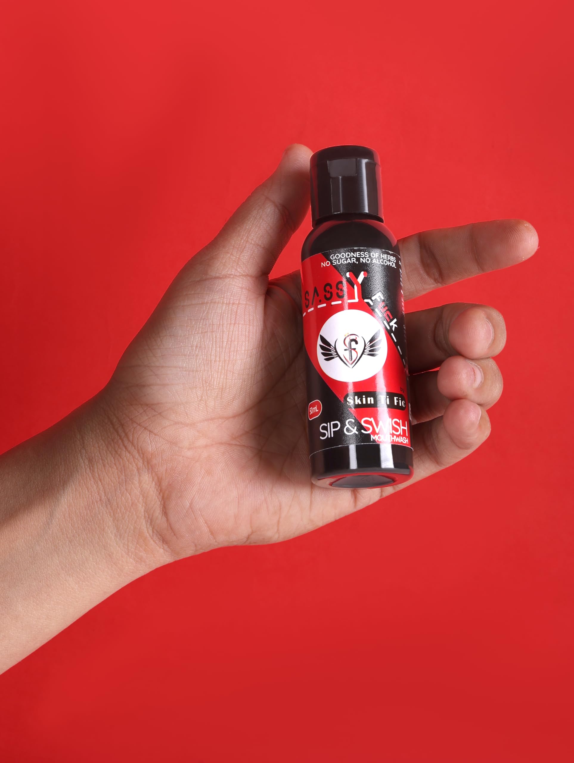 sassy funk sip & swish mouthwash complete oral care - 50ml | mouthwash for fresh breath