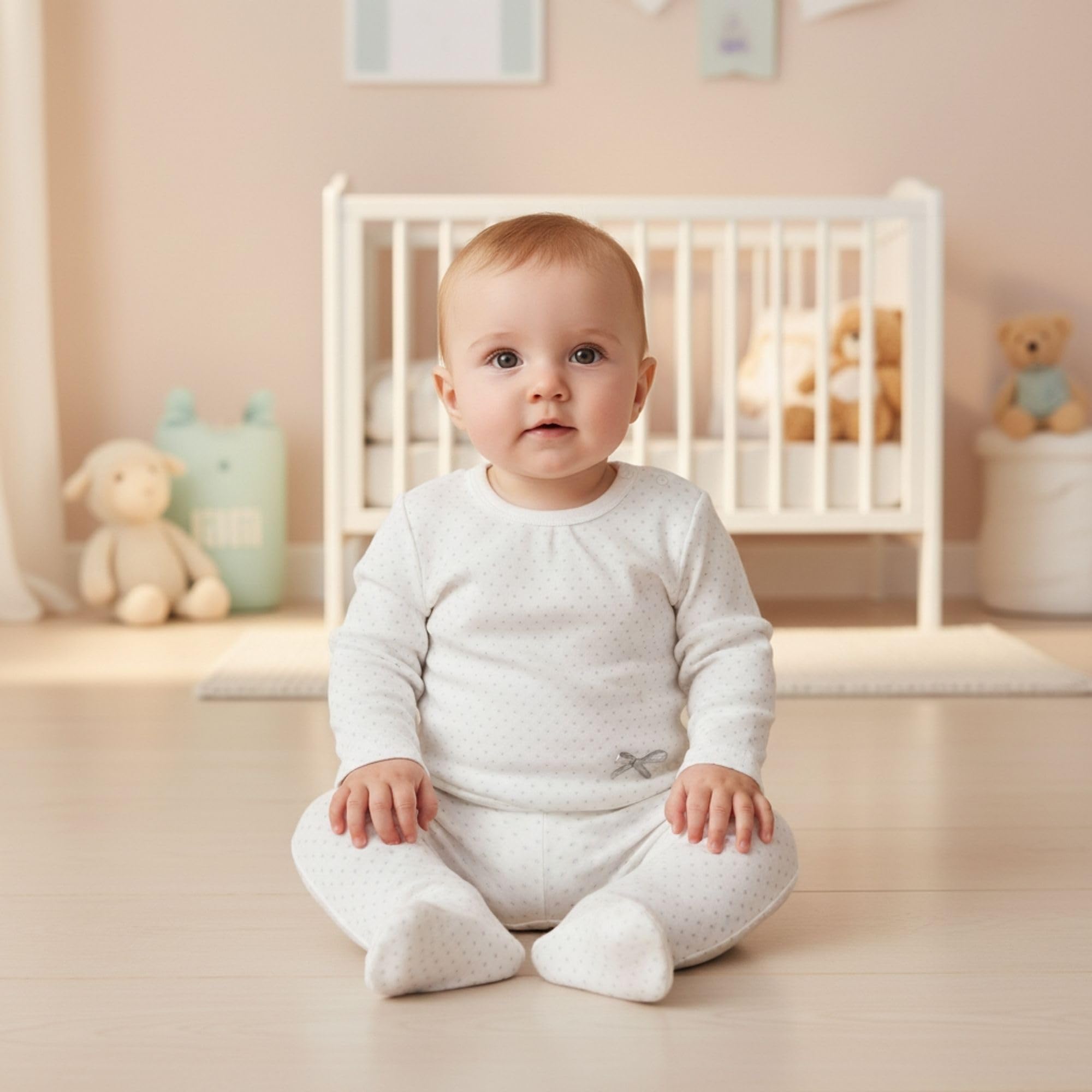 BABIDU | Set Bebé 5 Piezas 100% Algodón con Body, Gorro, Camiseta, Polaina y Manoplas, Ropa Suave para Recién Nacido Niño y Niña, Canastilla Regalo Bebé Primera Puesta Unisex