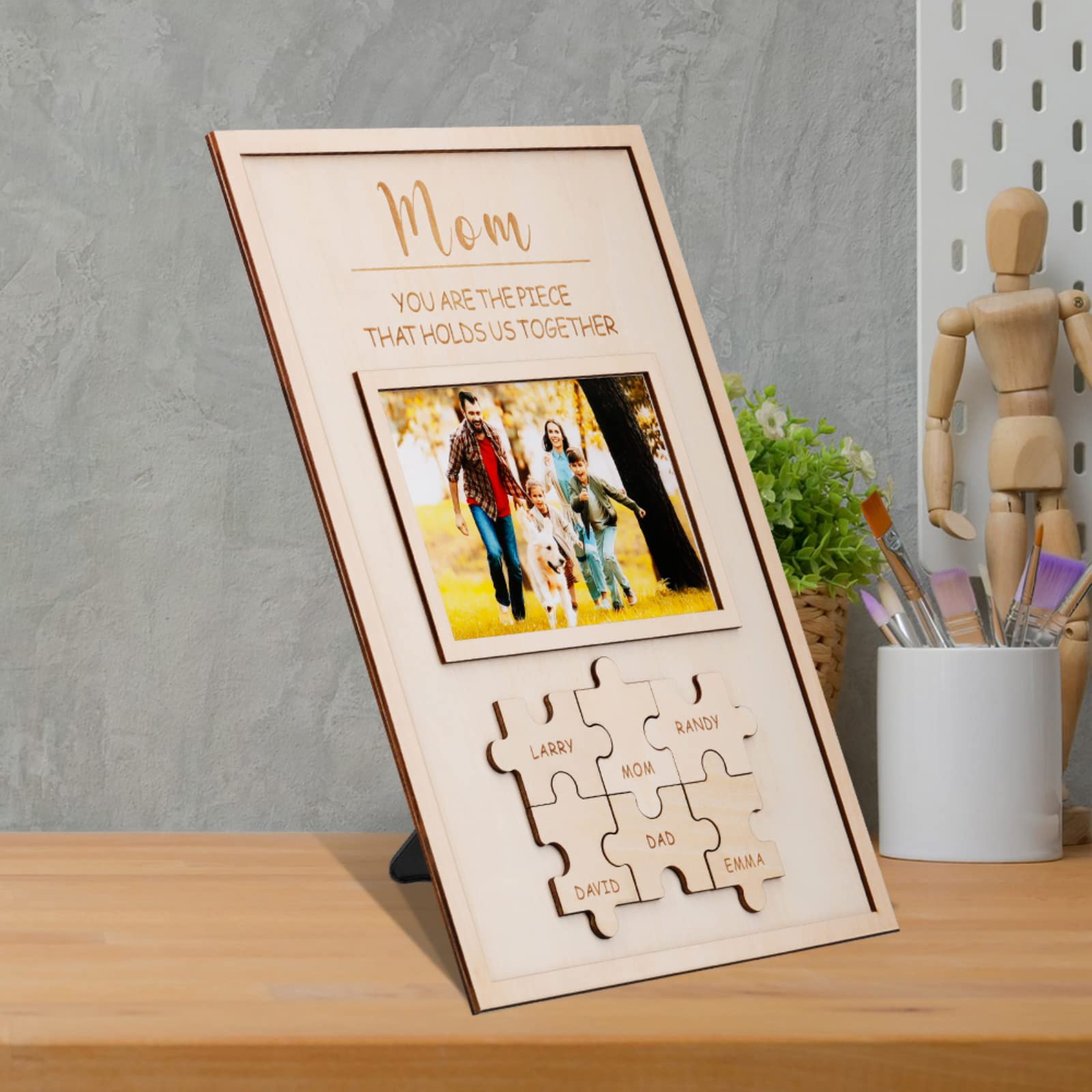 Puzzle En Bois Personnalisé Pour Maman – Citation Et Nom Gravé – 20x30 Cm