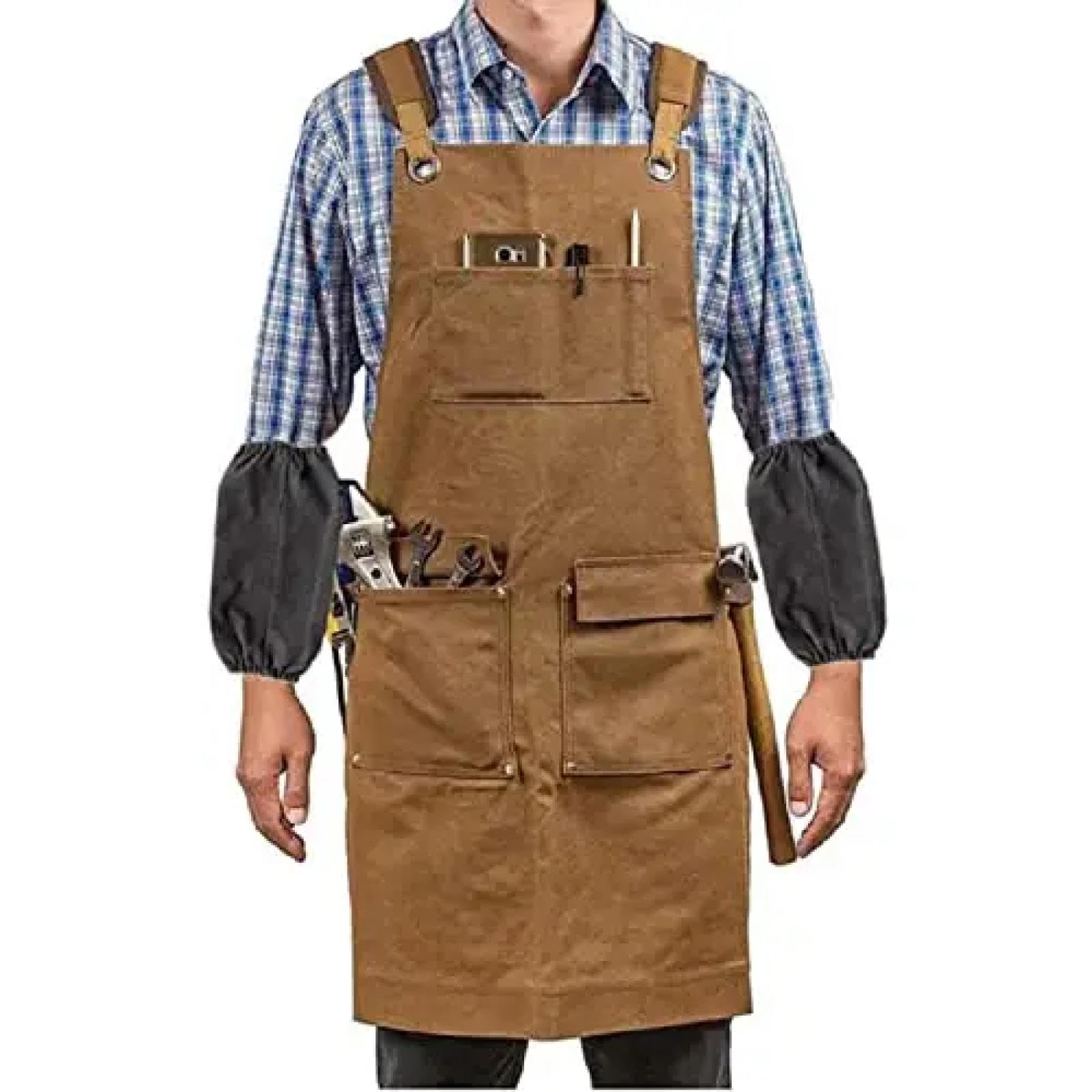 Grembiule Cucina Apron Grembiule di Tela Spessa Pulizia Impermeabile Meccanico Carpenter Elettrico Giardinaggio Heavy Industry Sleeve Grembiule Set