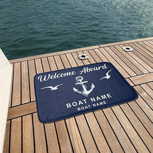 Miniatura 3 de Tapete personalizado de bienvenida a bordo de barco, tapete de puerta de anclaje con nombre personalizado, alfombra de barco, alfombra