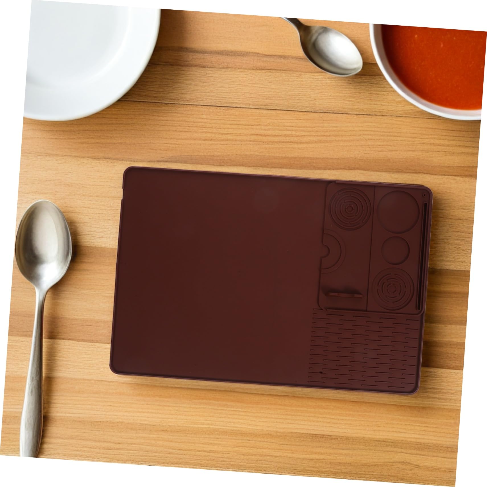 Zerodeko Silikonmatte für Kaffeemaschine und Rutschfest Schutzmatte für Arbeitsplatten Abtropfmatte für Espressomaschinen und Kaffeezubehör