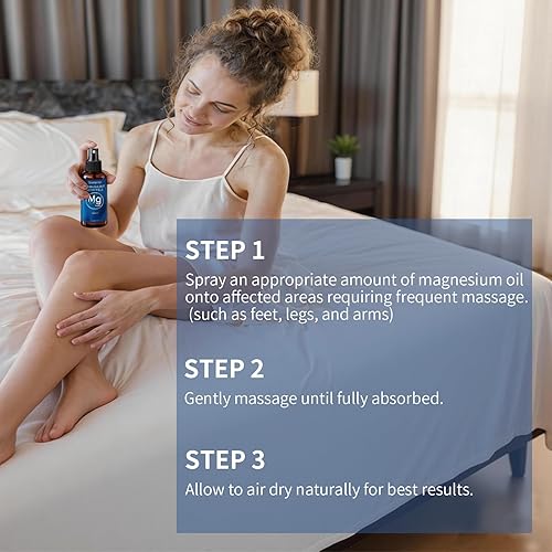 Miniatura 6 de Spray de aceite USP con 31% de magnesio con lavanda, cloruro de magnesio puro de fuerza para recuperación muscular, mejor sueño, alivio de calambres