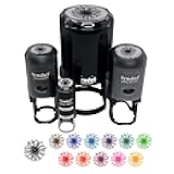 Fancy Blooming Sunflower Flower Self-Inking Rubber Stamp Ink Stamper for Stamping Crafting Planners - 1/2 Inch Mini - Black Ink