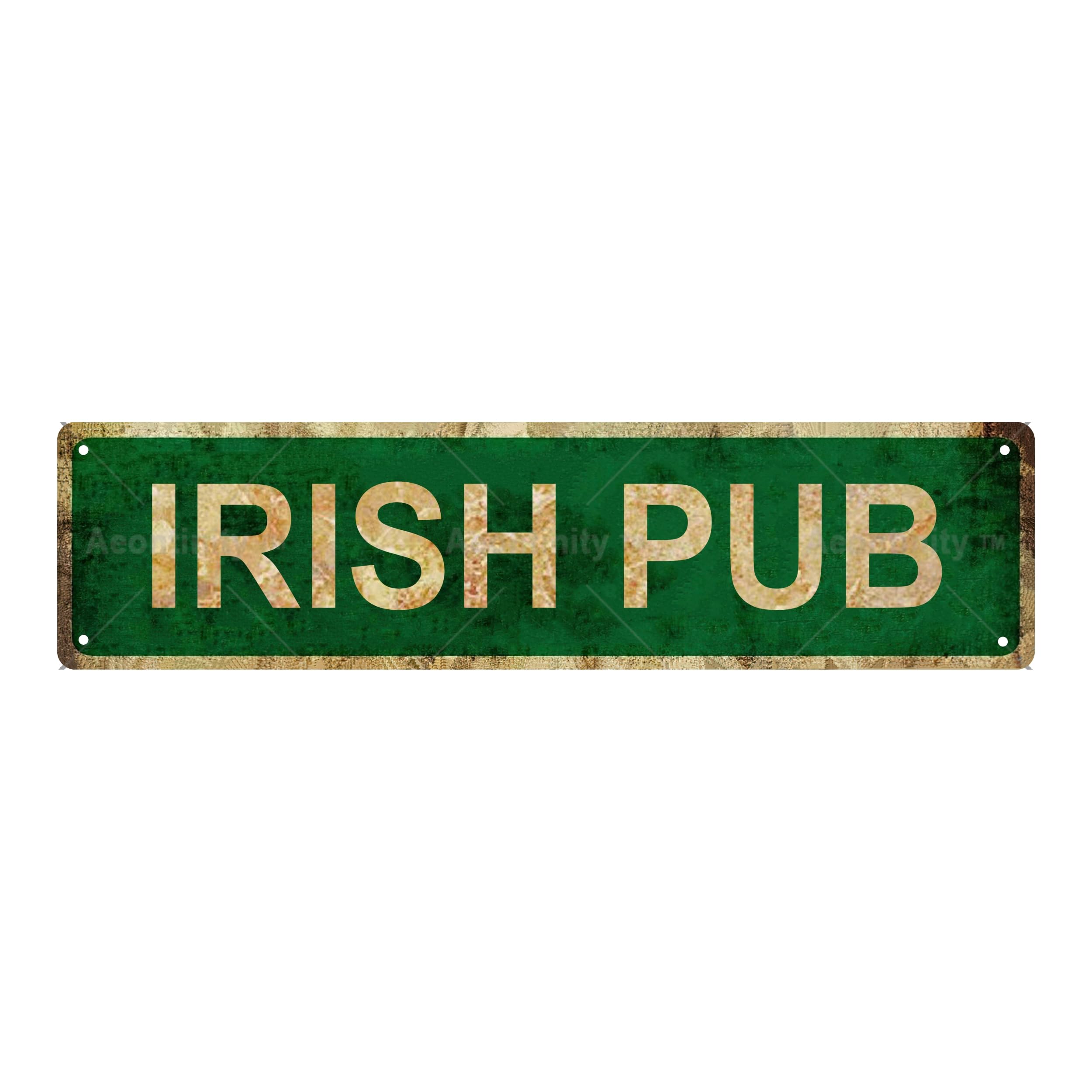 Irish Pub Vintage Metal Tin Street Sign Bar Cafe Garage Cave Home Room Wall Bathroom Farmhouse Garden Porch Patio Decor,4x16 Inch