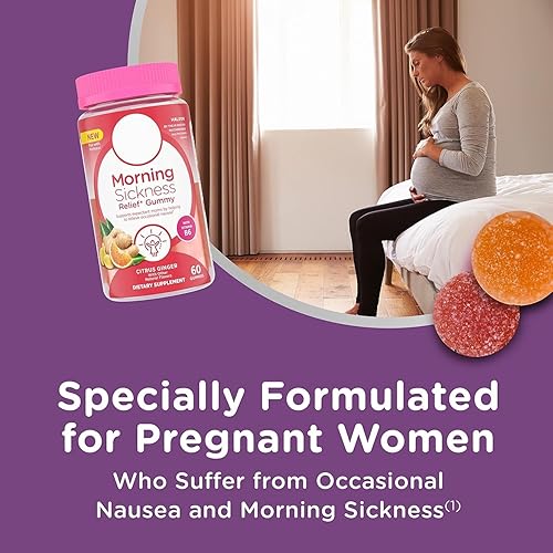 Miniatura 2 de Gomitas para aliviar las náuseas matutinas, sabor cítrico a jengibre, 60 unidades, suministro de hasta 60 días (paquete de 1)
