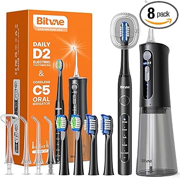 Water Flosser and Electric Toothbrush Combo - Cordless Water Flosser for Teeth - 5 Modes Sonic Electric Toothbrush, 3 Modes Portable Water Floss…