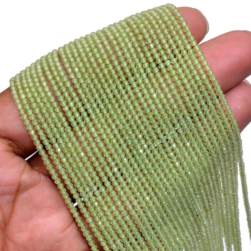 Perles péridot AAA 2mm facettées pour création de bijoux d'exception