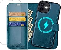 Vista 1 de OCASE Funda tipo cartera desmontable para iPhone 12 y iPhone 12 Pro con tarjetero [2 en 1] Funda de piel sintética con soporte de bloqueo RFID