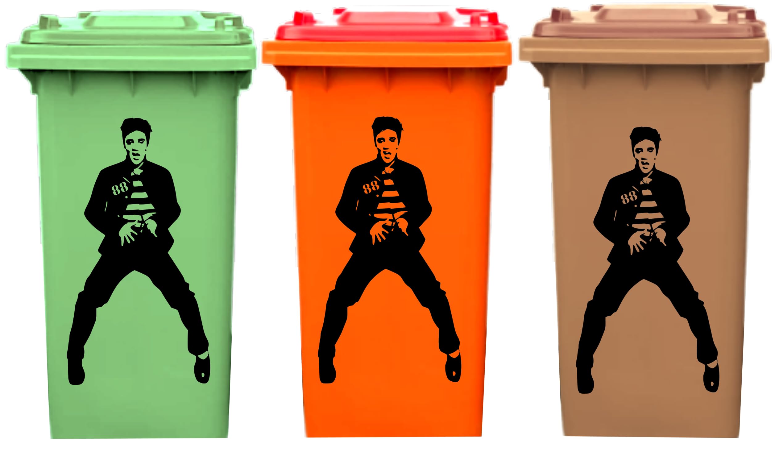 3 x Customised Wheelie Bin Decals/Stickers The King, Wall Art Graffiti Vinyl Sticker Urban Art…
