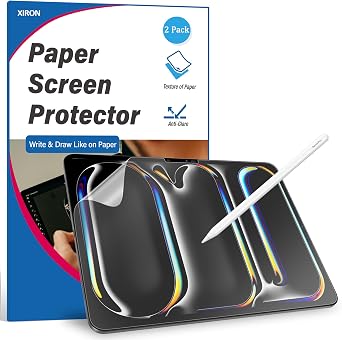 XIRON 2 PACK Paper Screen Protector for iPad Pro 11 inch M4 2024/M5 2025, Matte PET Film Compatible with iPad Pro 11", Write and Draw Like on Paper, Anti-Glare & Anti-Scratch