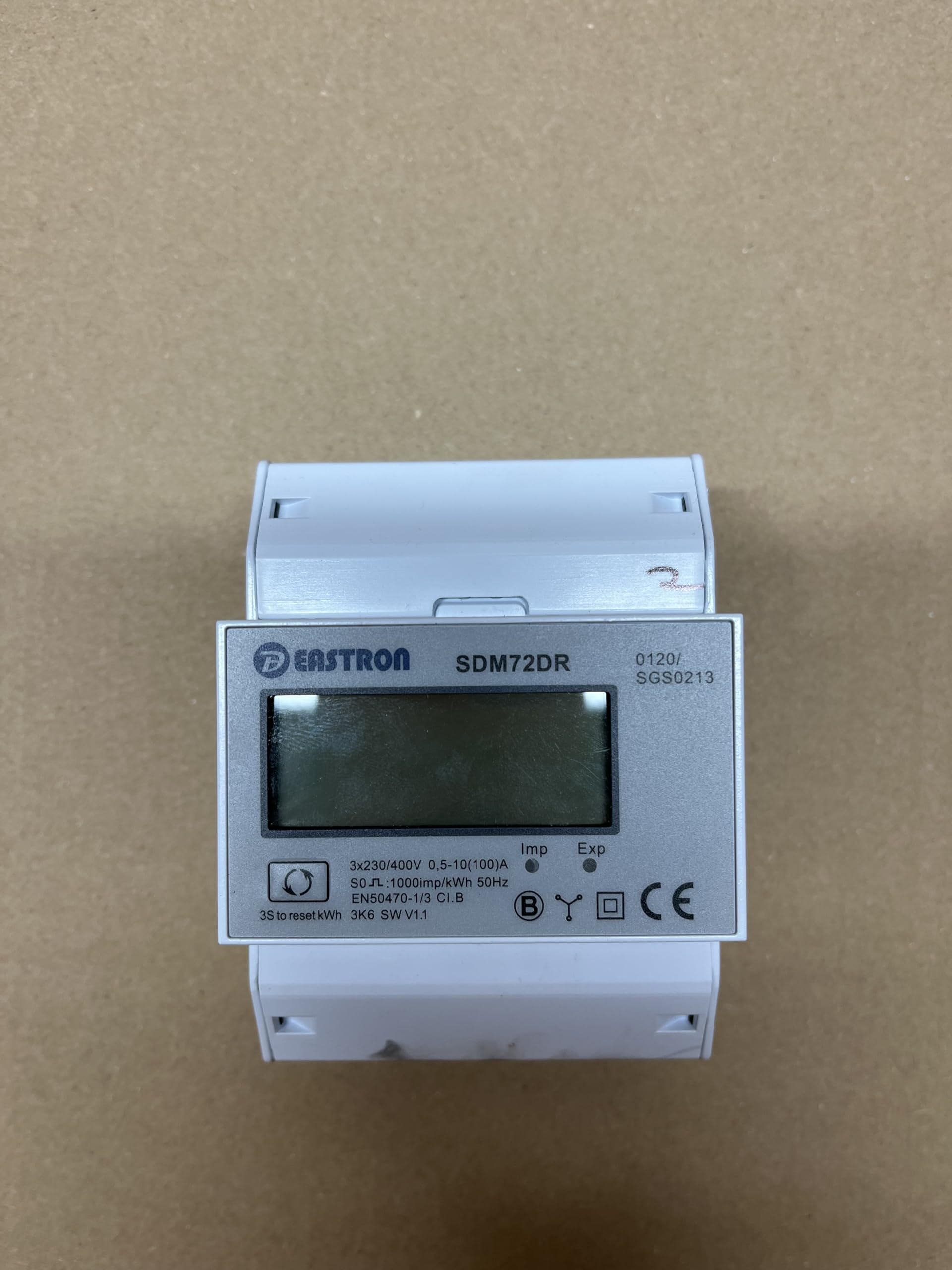 EASTRON SDM72-DR-MID - digitaler Drehstromzähler - 100A 3-phasig - Stromzähler für DIN-Schiene mit Resetmöglichkeit - geeicht