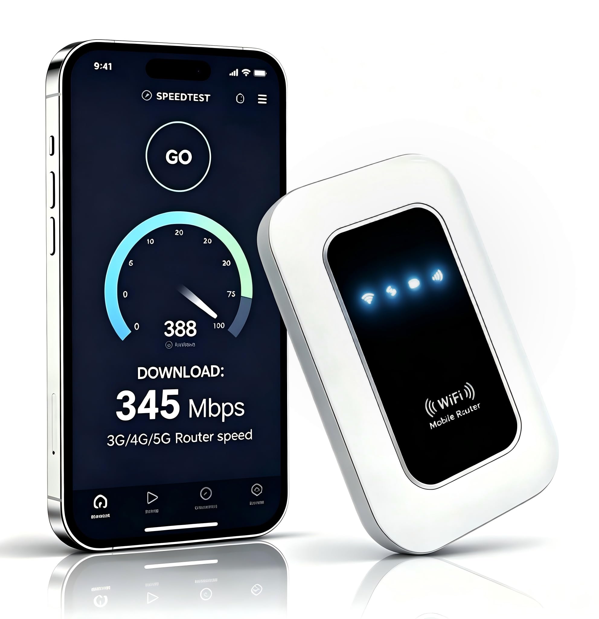 5G Portable WiFi 6 Débloqué Carte SIM,300Mbps, 2100mAh