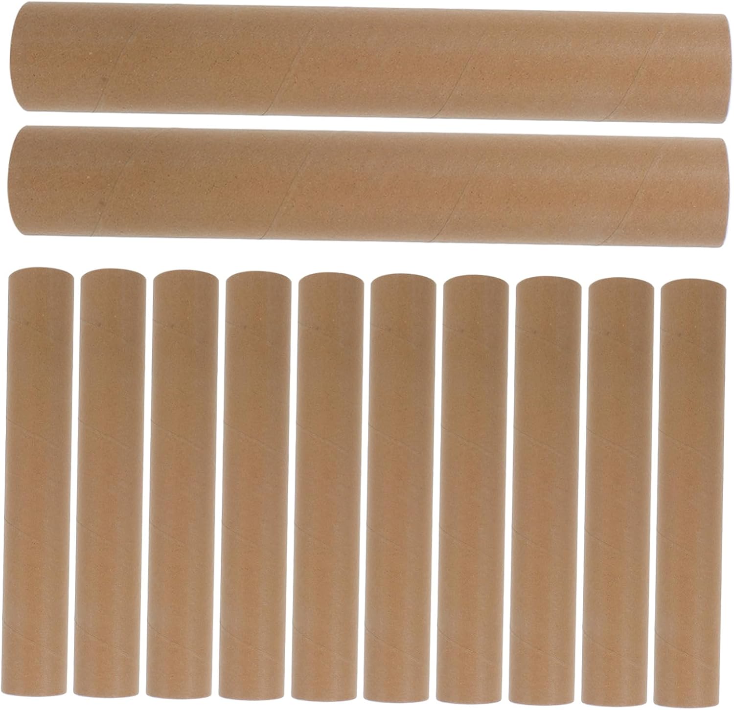 12pcs Heavy-duty Kraft Paper Poster Shipping Tubes with End Caps, Hard Cardboard Tubes for Artwork and Crafts, Space-saving Design for Secure Closure and Transporting