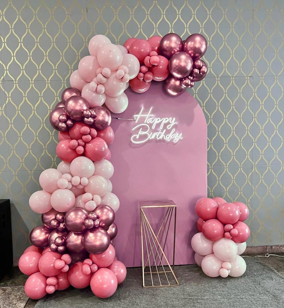 Hot Pink and Light Pink Balloons przyjecie 60 Pcs 12 inch Magenta Balloon Metallic Pink Confetti Balloons Pack for Girls Women Birthday Baby Shower Wedding Bachelorette Party Decoration